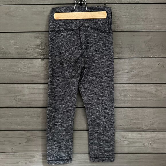 Lululemon Wunder Under Crop Legging Hi Rise Size 4 Heathered Black 21" - Picture 4 of 11